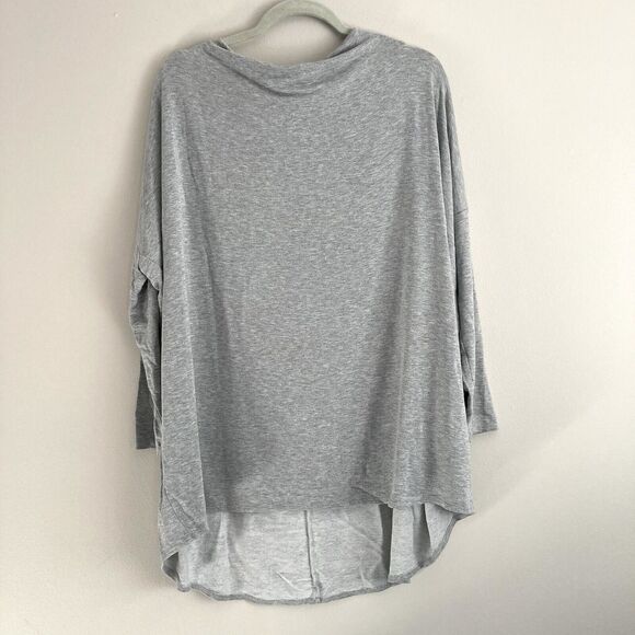 Bryn Walker Dimitri Tunic Top Womens Medium Gray Stretch Long Sleeve Boat Neck - Picture 1 of 10